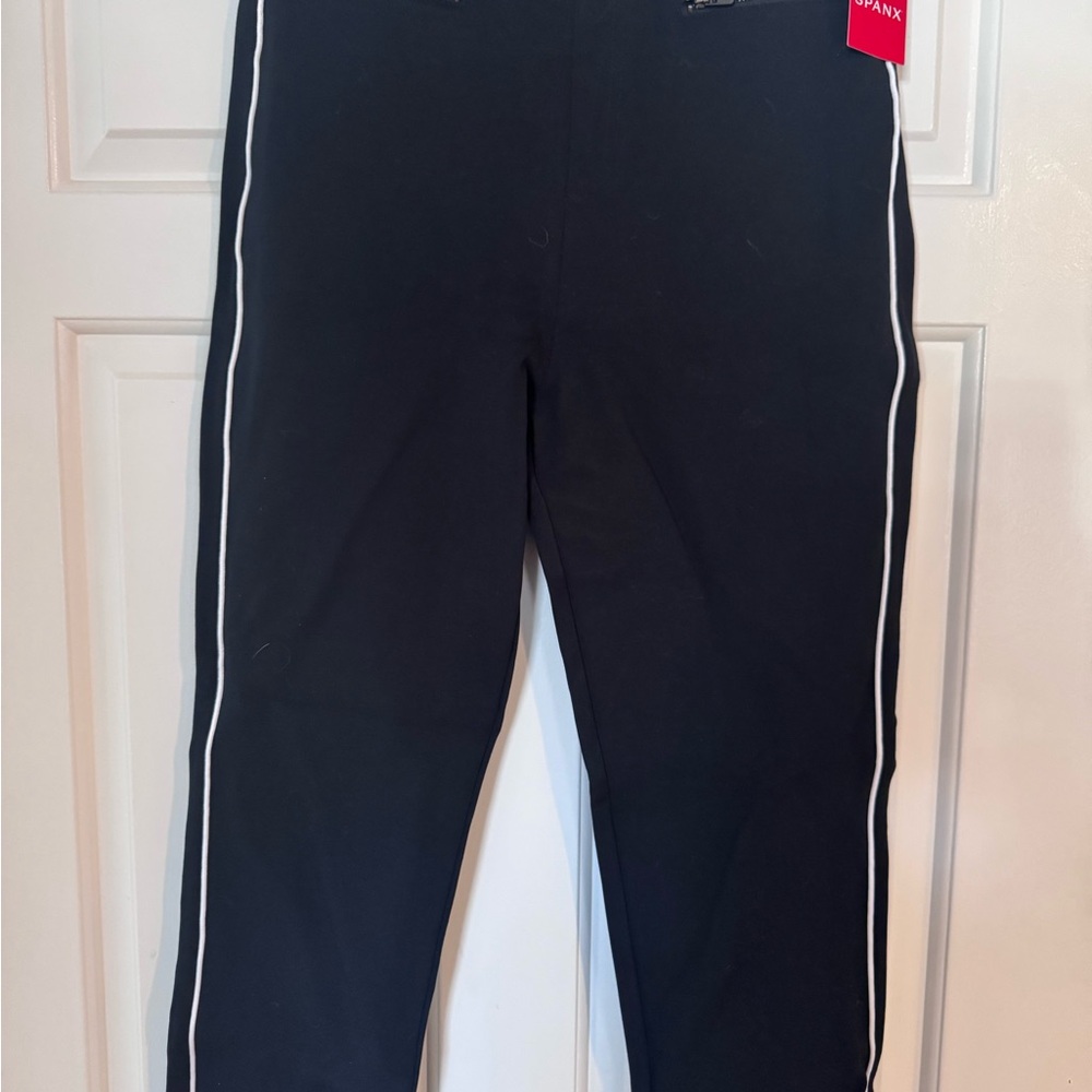 SPANX Black Leggings with White Accent